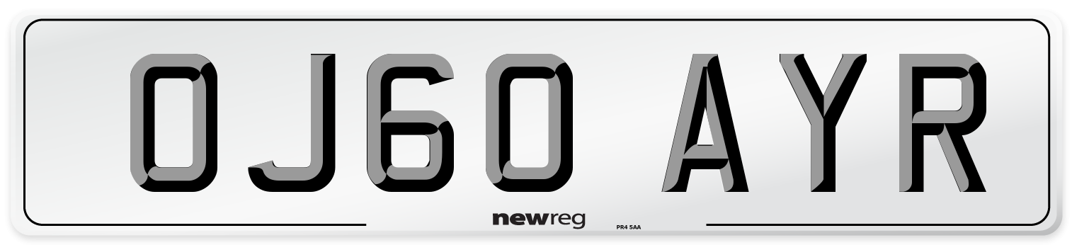 OJ60 AYR Number Plate from New Reg